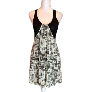 GUESS Unique Vintage Black w/ Cream Overlay with “Guess” words as print, Size S